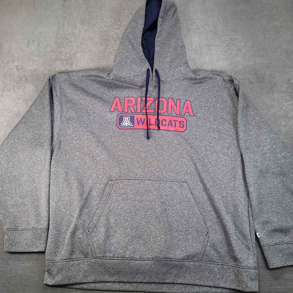 Champion Arizona Wildcats Hoodie Mens 2XL Gray Pullover Sweatshirt NCAA Logo‎